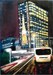 "Night view of Tokyo Metropolitan Expressway-Tokyo Tower"