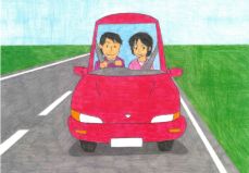 Lets go to the mountain together by car 