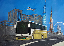 バスに乗って東京観光