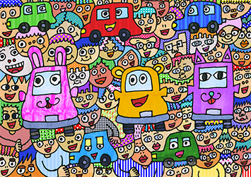 「クルマのみんなと仲良くしたよ」