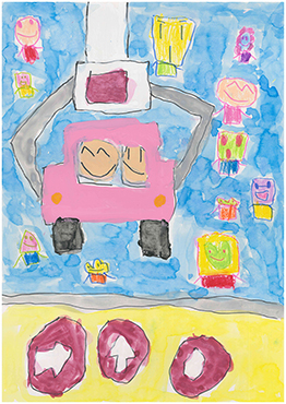 「クレーンでゲットしたいえがおくんの車」