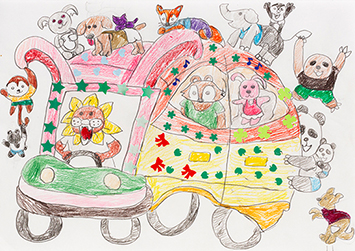 「動物たちのドライブ」